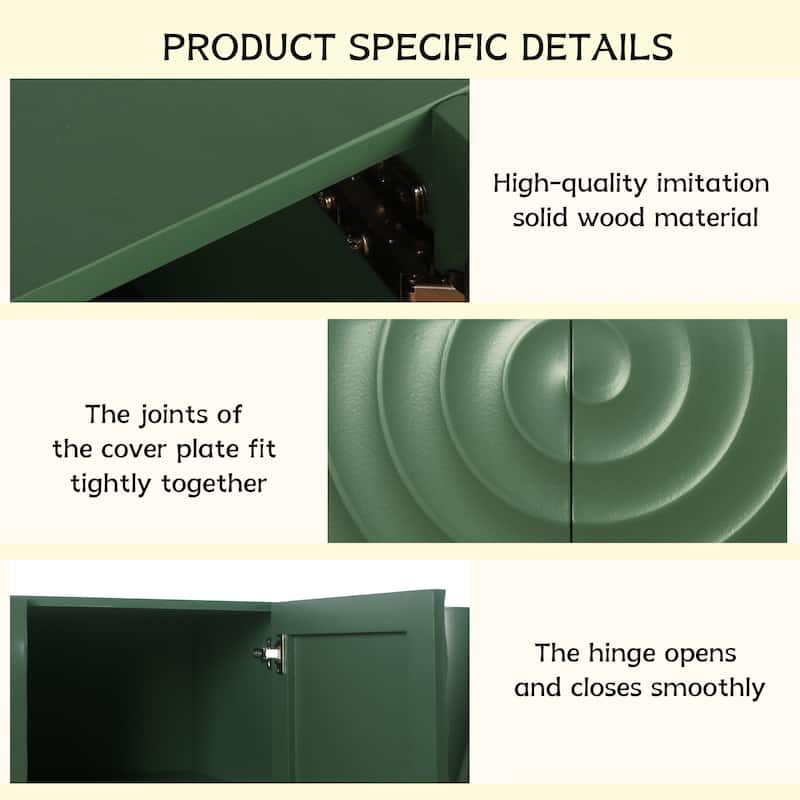 59" Green Morden Pantry Cabinet with 4 Doors