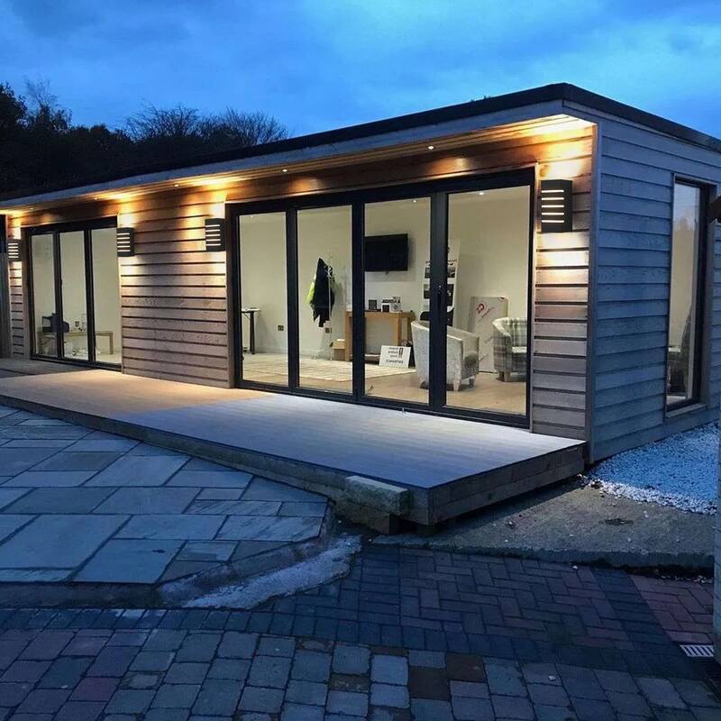 2-light Modern Black Outdoor Rectangular LED Wall Sconce - H9.3" x W4.5" x D3.7"