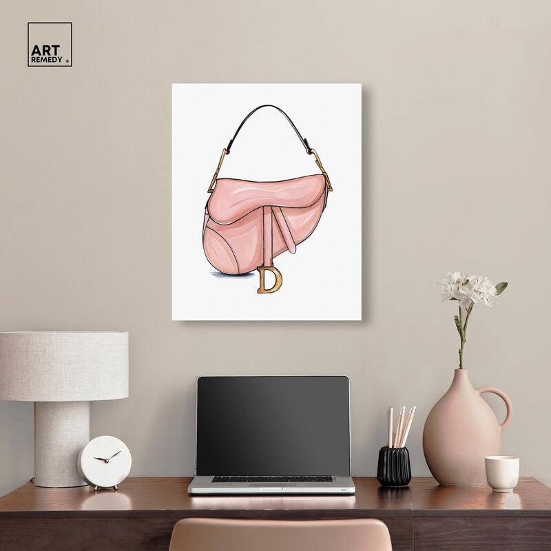 Doll Memories - Blush Pink Bag Canvas by Art Remedy, Gallery Wrapped