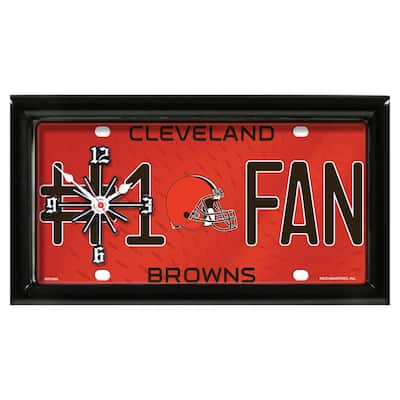 NFL Wall/Desk Analog Clock, #1 Fan with Team Logo - Cleveland Browns