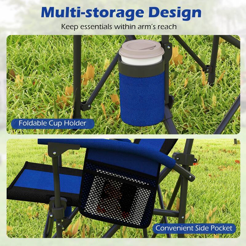 Costway 1/2 PCS Folding Camping Chair for Adults Portable Lawn Chair