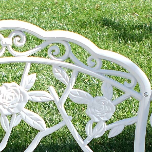 Shop Cast Iron Antique Rose Style Love Seat Bench White Designed