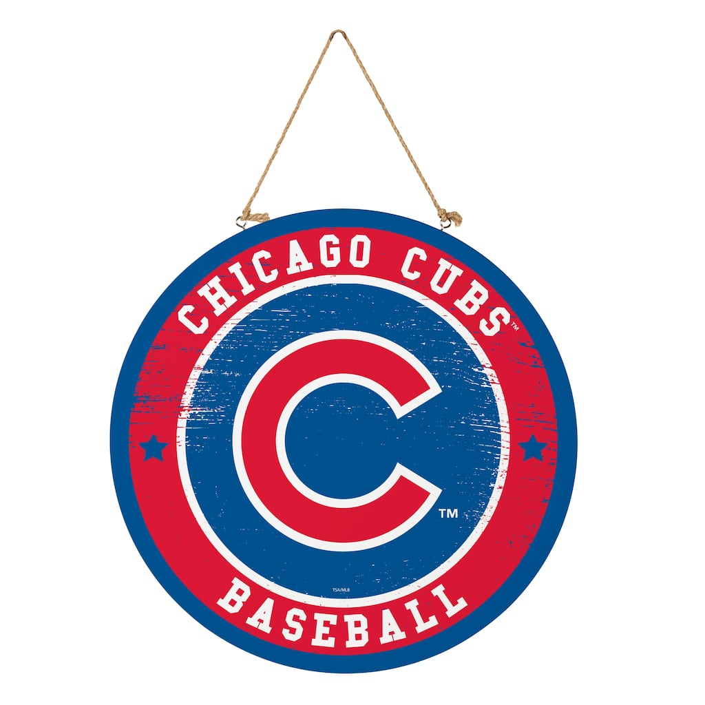 Chicago Cubs Wooden Door Decor Wall Sign - Multi-Color