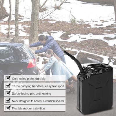 5 Gal 20L Jerry Can Gasoline Fuel Can Emergency Backup Caddy Tank - N/A