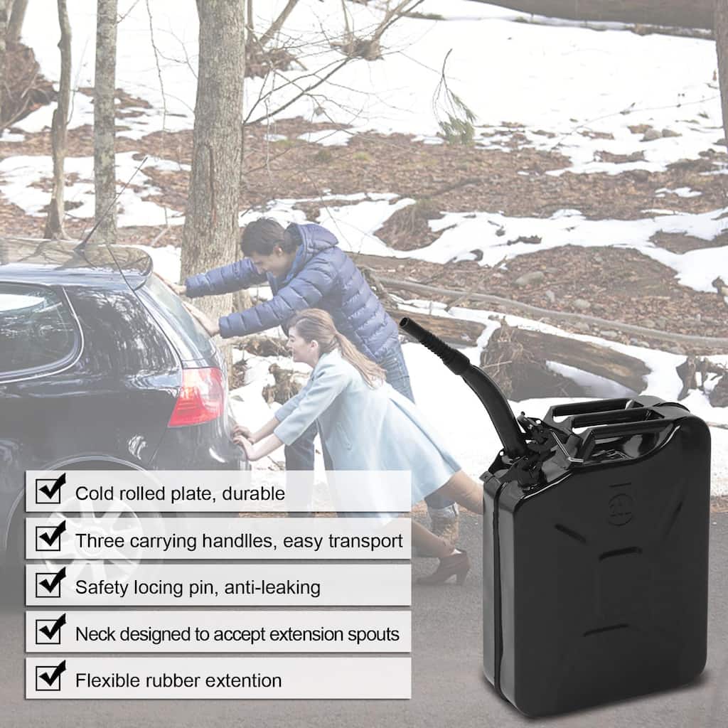 5 Gal 20L Jerry Can Gasoline Fuel Can Emergency Backup Caddy Tank - N/A