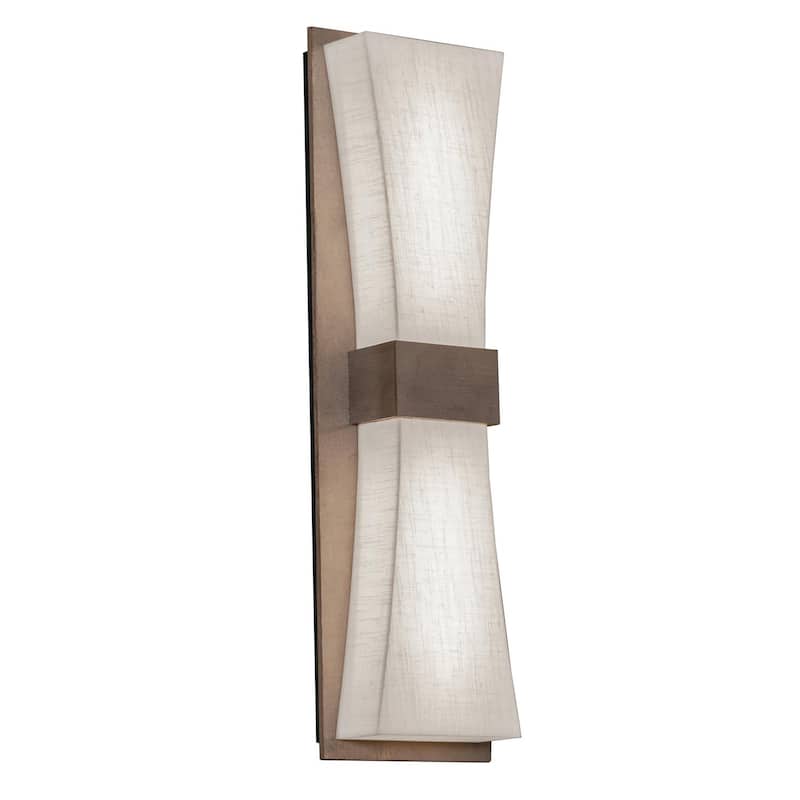 AFX Aberdeen - Wall Sconce - Weather Grey Finish - Linen White Wood/Acrylic Shade - Weather Grey