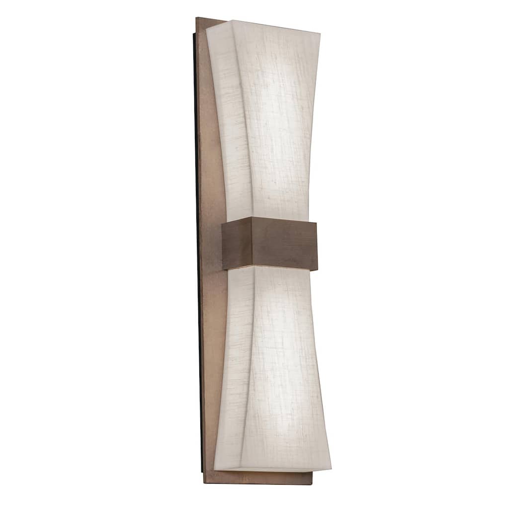 AFX Aberdeen - Wall Sconce - Weather Grey Finish - Linen White Wood/Acrylic Shade