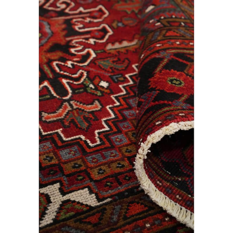 Hand Knotted Oriental 100% Wool Carpet Traditional Geometric Red Heriz Area Rug - 10' 10'' X 7' 7''
