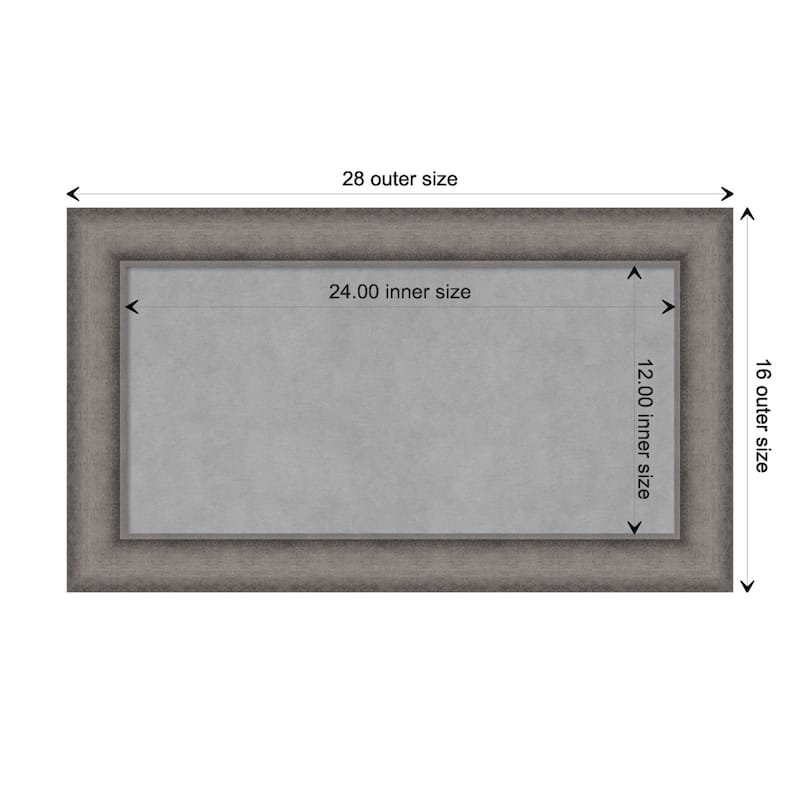 Amanti Art Burnished Concrete Framed Magnetic Board - Board Size 24x12