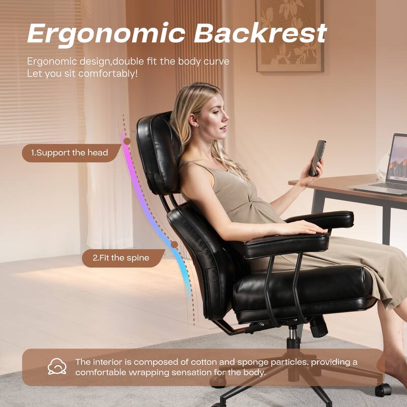 HOOOWOOO Ergonomic High Back Office Chair Adjustable Swivel Task Chair