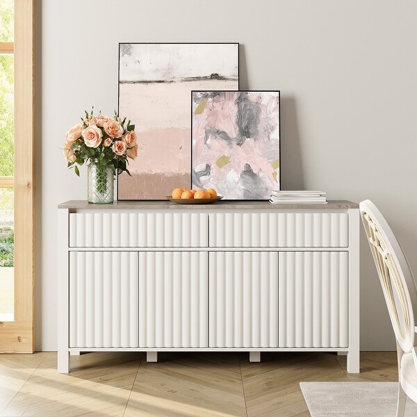 Deanford antique white shop accent cabinet