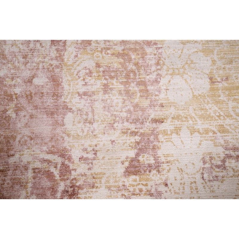 All-Over Abstract Oriental Area Rug Handmade Wool Carpet - 5'10"x 9'1"