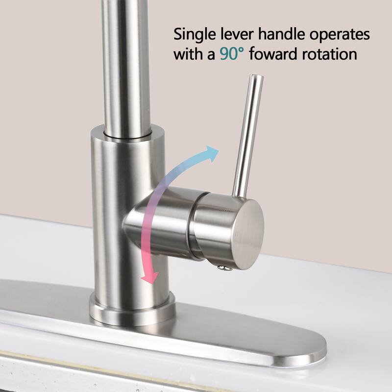 Topcraft Pull Down Single Handle Kitchen Faucet with Baseplate