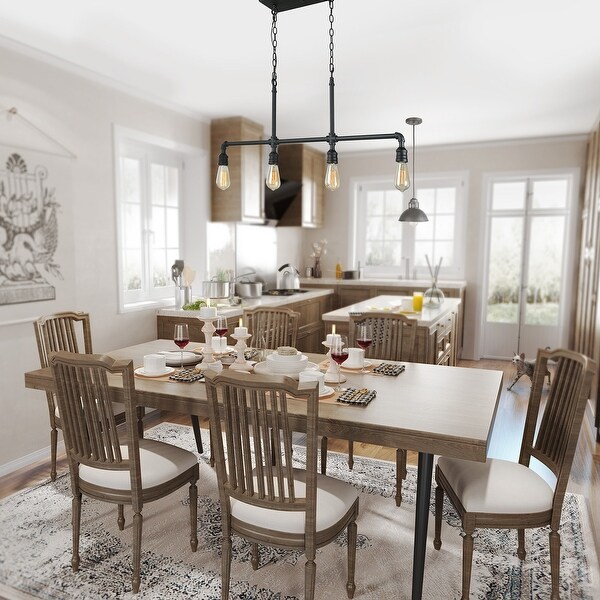 The Gray Barn Heavenly Winds 4-light Linear Kitchen Island Industrial Chandelier - L44" x W2" x H16.5". Opens flyout.