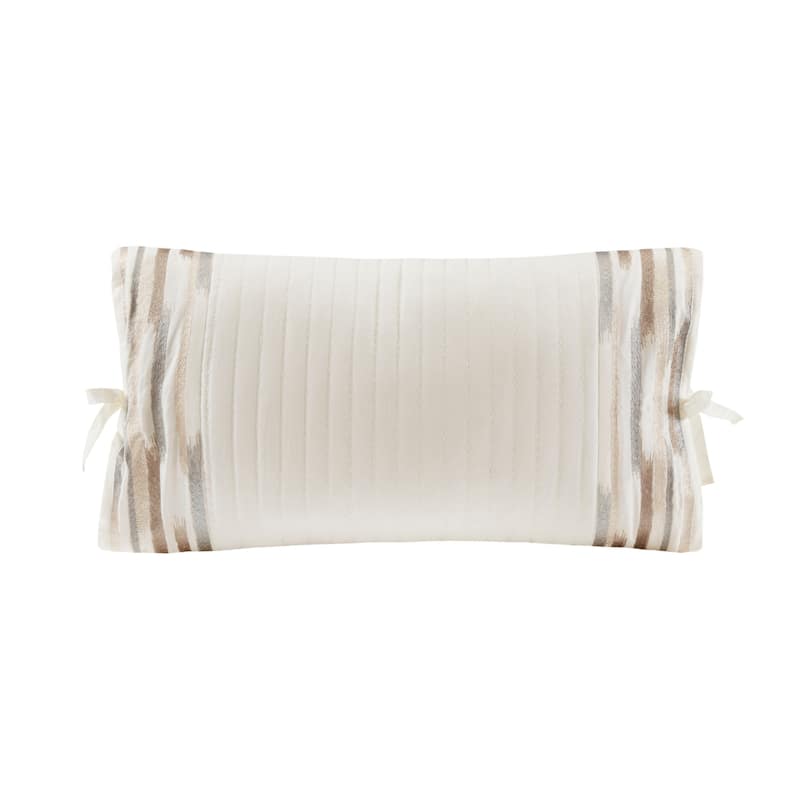 N Natori Hanae Embroidered Cotton Oblong Decorative Pillow