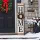 preview thumbnail 31 of 37, Glitzhome 42"H Wooden Christmas Porch Sign with 3 Changeable Floral Wreaths