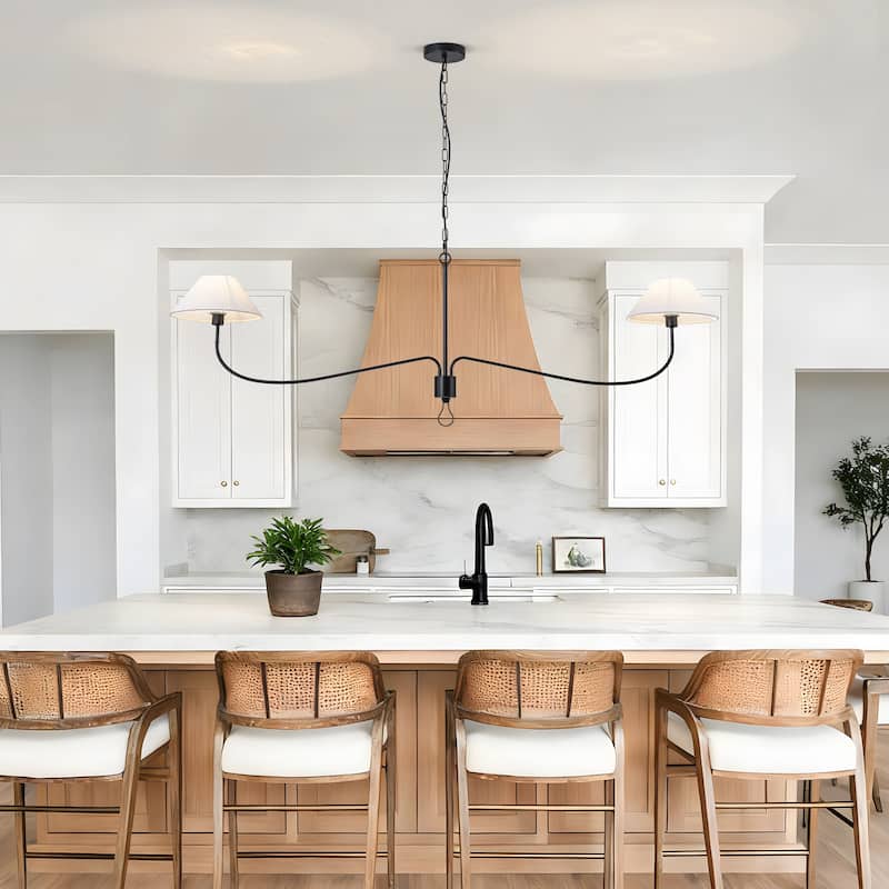 Starsky 2-Light Linear Pendant with Fabric Shade