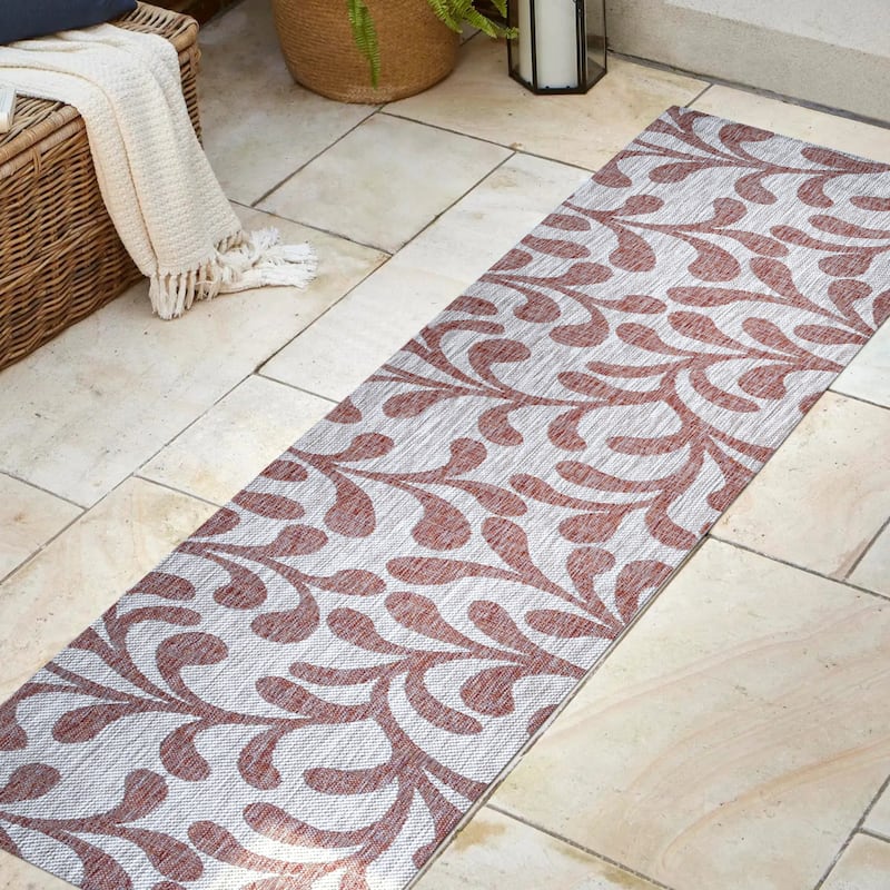 JONATHAN Y Scandi All Over Indoor/Outdoor Area Rug - 2 X 10 - Red/Beige