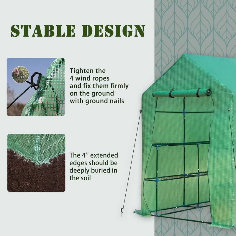 Outsunny 2-Tier Shelf Greenhouse for Outdoor Garden Plant & Plant Use with PE Cover & Steel Frame