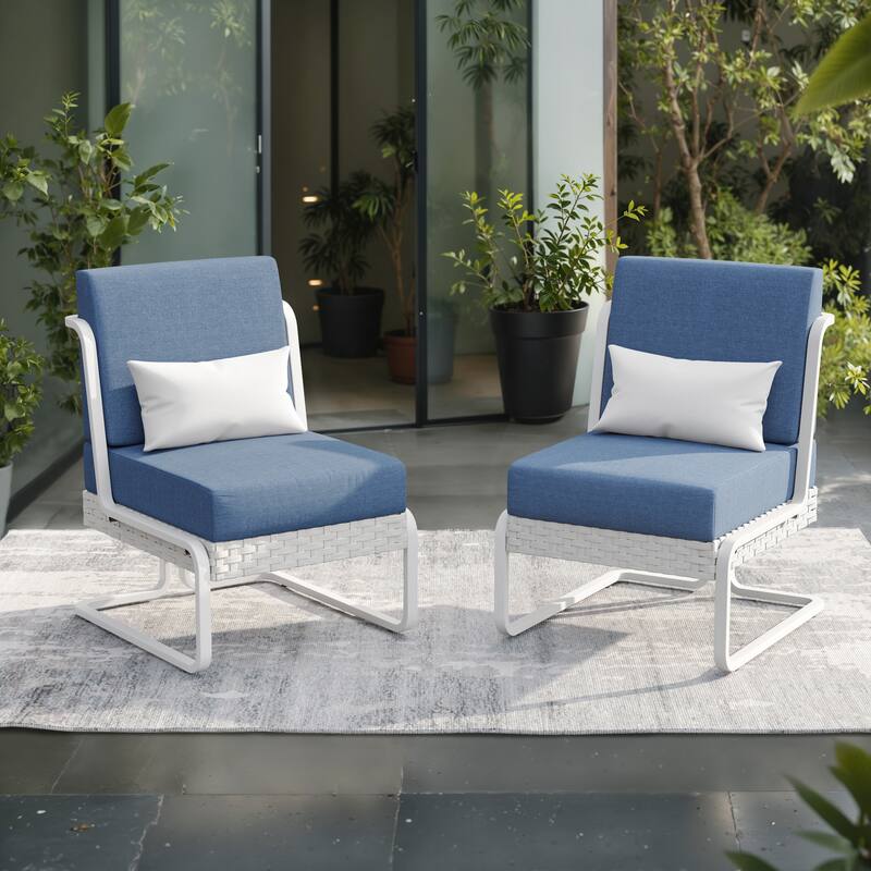 Corvus Akrotiri Outdoor Wicker Club Chair Set (Set of 2) with Olefin Cushions