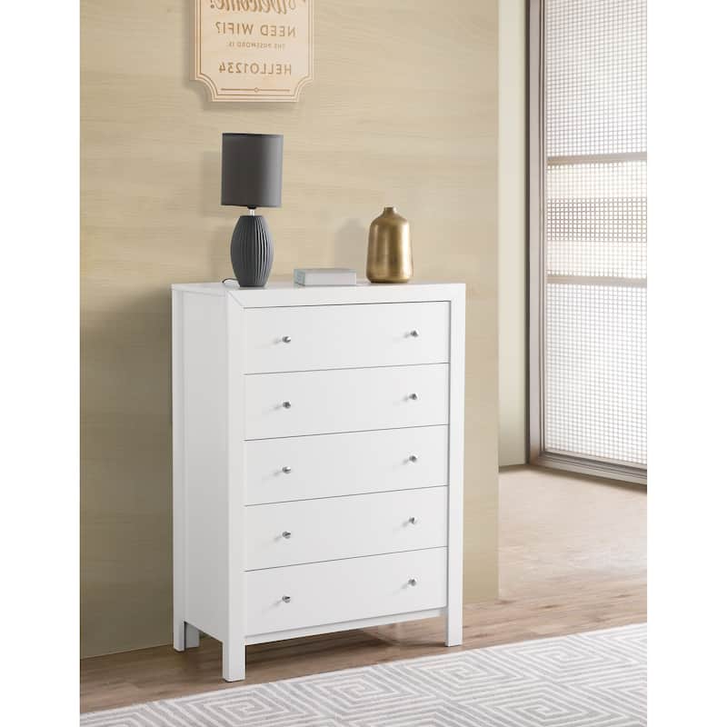 Burlington 5-drawer Chest - White