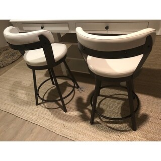 Harley Faux Leather and Metal Swivel Stools (Set of 2) by iNSPIRE Q Modern