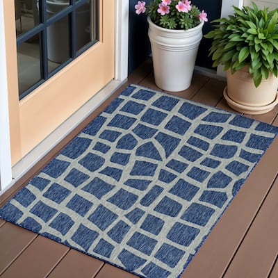 Alfix Artistic Abstract Weather Resistant Current & Stylish Outdoor Rug