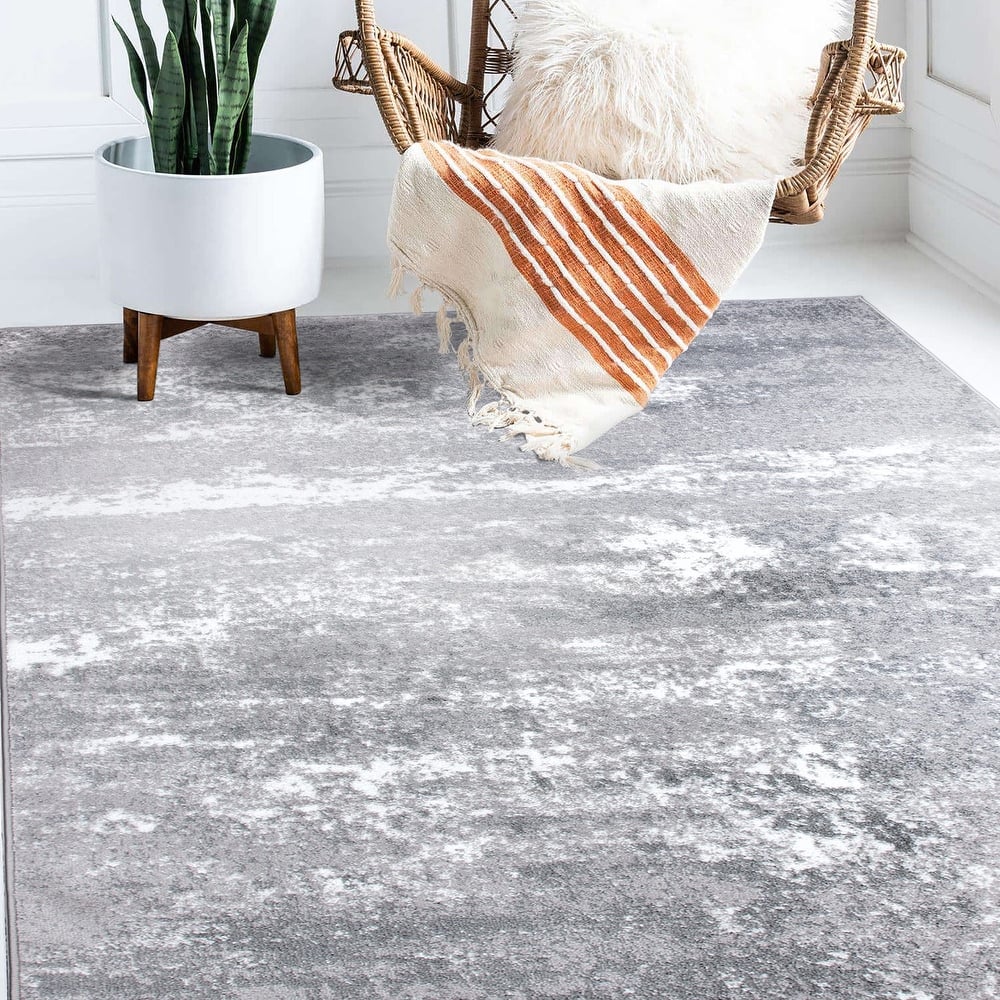 World Rug Gallery Distressed Abstract Watercolor Area Rug