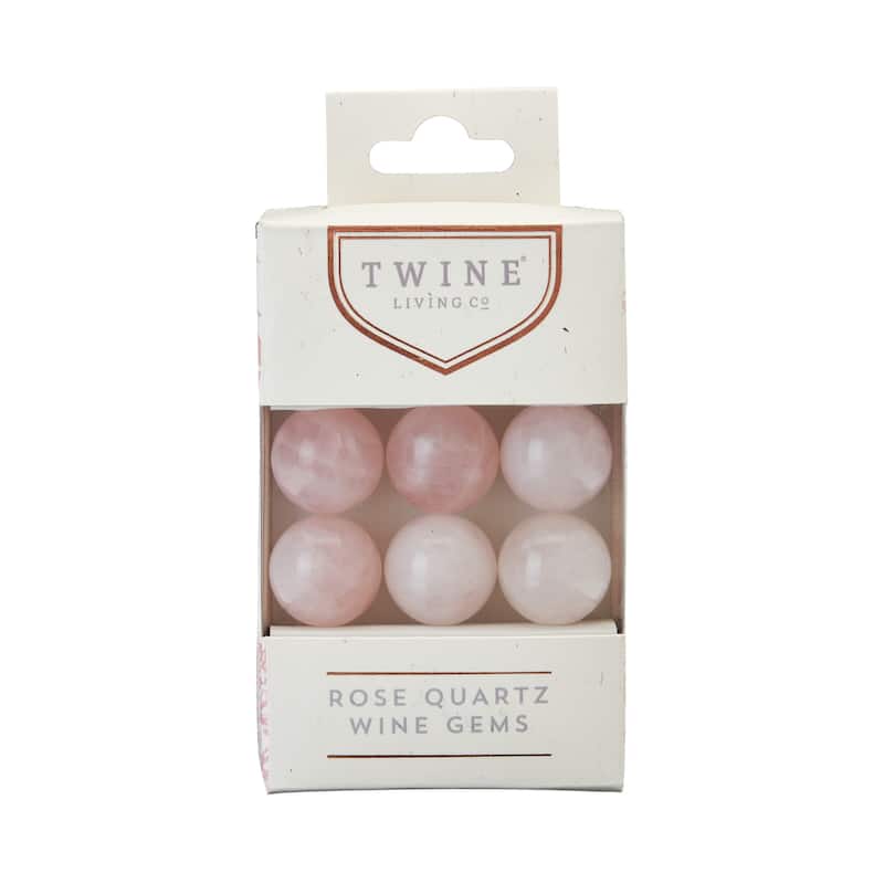 Rose Quartz Wine Gems Set of 6 by Twine - 8" x 0.8"