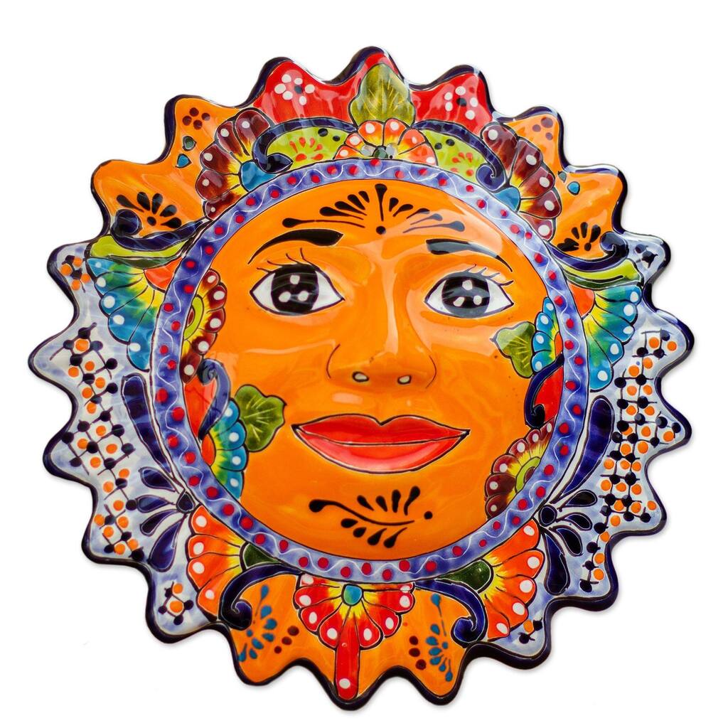 NOVICA Ceramic wall sculpture, 'Luz del Sol'