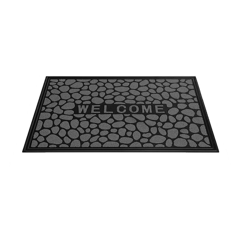 Superio Non-Slip Welcome Doormat for Entry, 18" x 30", Waterproof, Mat - Grey