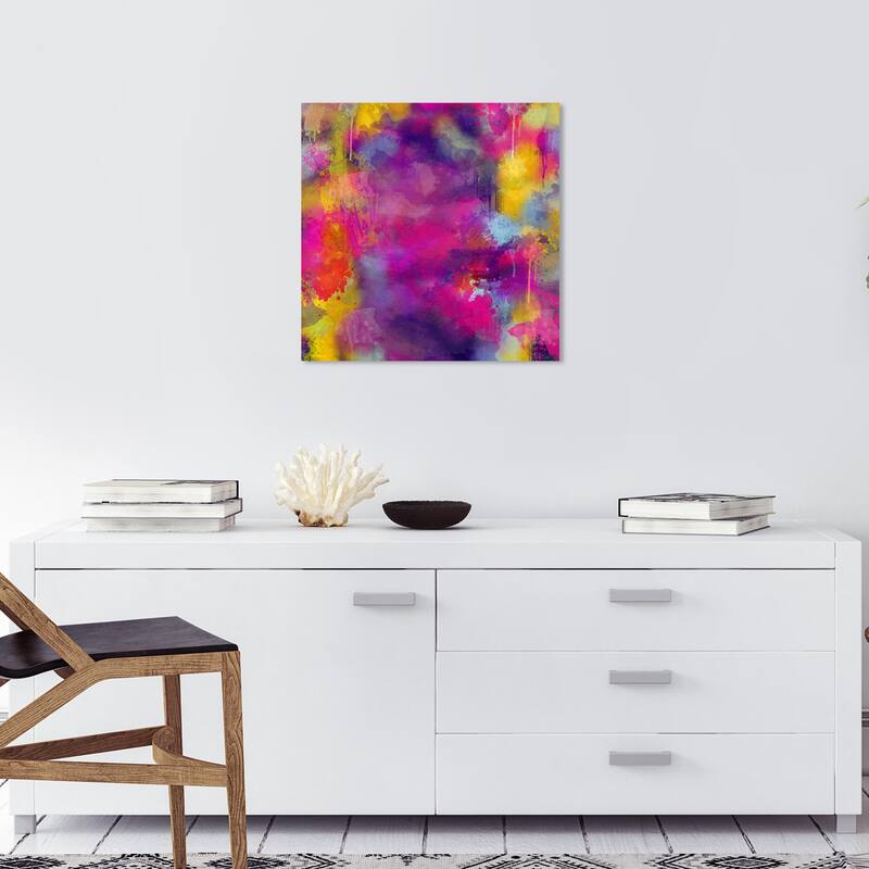 Wynwood Studio Canvas Abstract Amerina Purple and Traditional Wall Art Canvas Print - 20 x 20