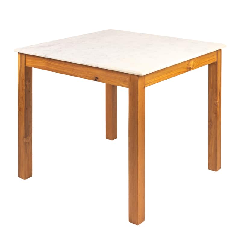 Teak and Marble Dining Table