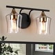 preview thumbnail 7 of 14, 2/3/4-Light Bathroom Black Vanity Lights Modern Wall Sconce Lighting with Glass Shade 2-Light