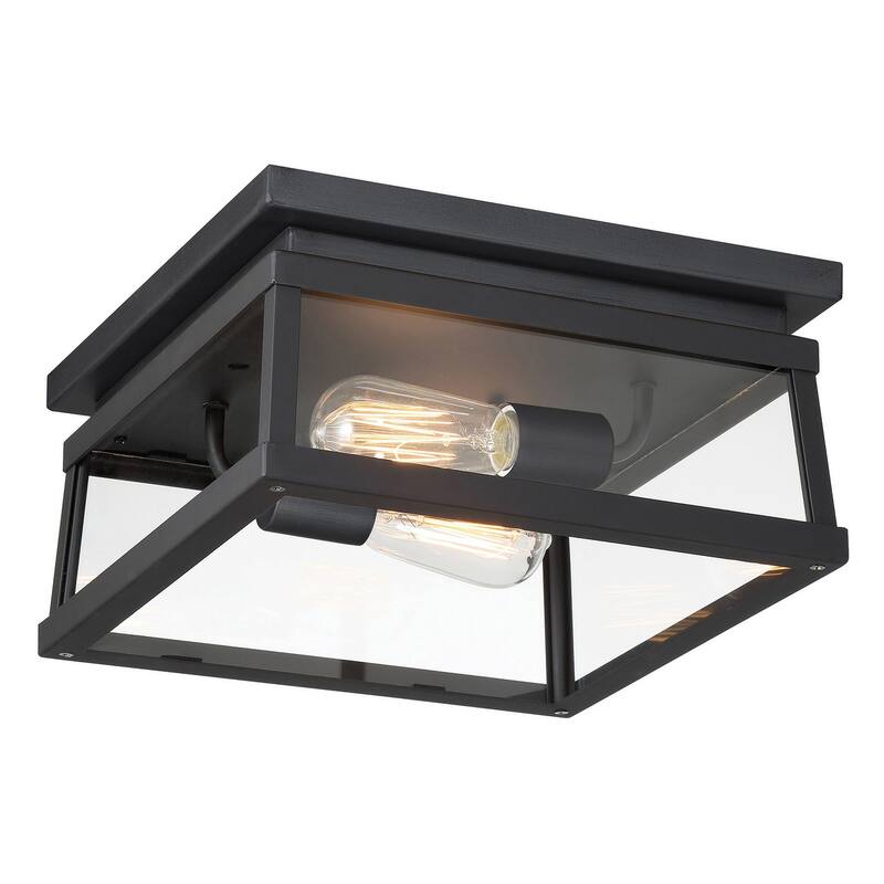 The Great Outdoors 73217 Isla Vista 2 Light 12" Wide Flush Mount - Coal