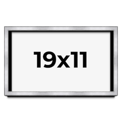 19x11 Shadow Box Frame Silver | 1.375 Inches Deep Real Wood