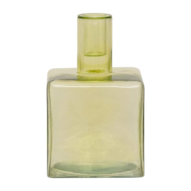 Recycled Glass Cubic Candle Holder - 6.25"