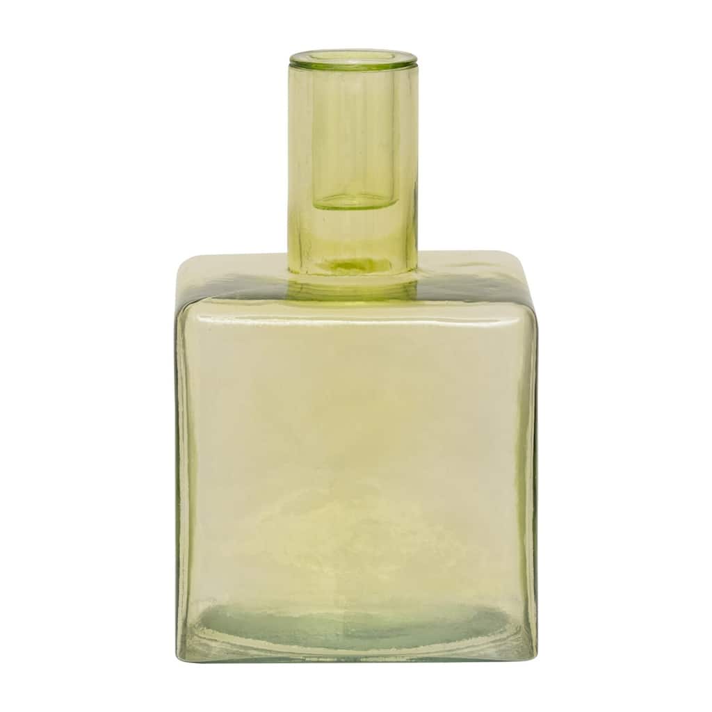 Recycled Glass Cubic Candle Holder - 6.25"