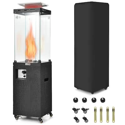 41 000 BTU Propane Patio Heater with Metal Hood - 15.5" x 15.5" x 62" (L x W x H)