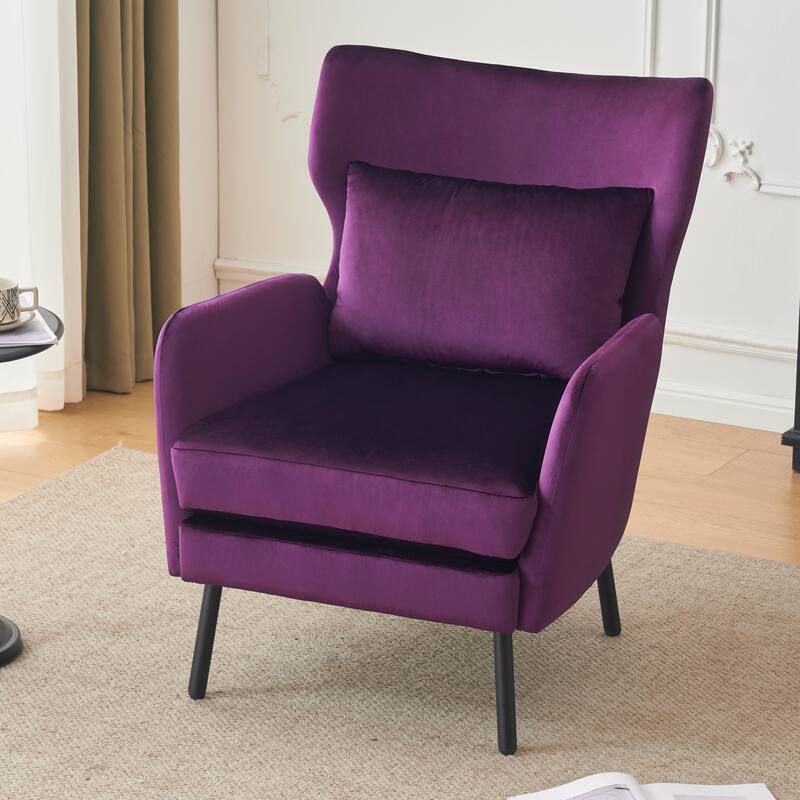 32" Wing Back Velvet Accent Chair