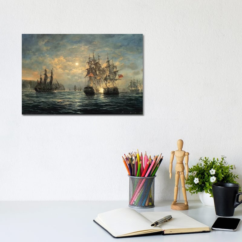 iCanvas "Engagement Between the "Bonhomme Richard" and the "Serapis" off Flamborough Head, 1779" by Richard Willis Canvas Print - 8x12x0.75