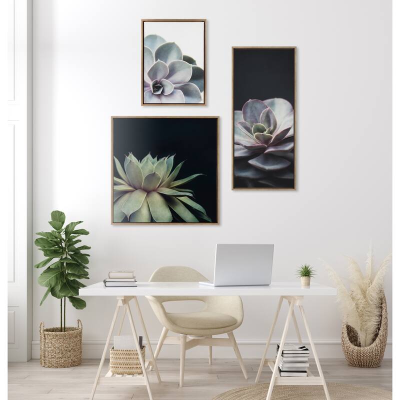 Sylvie Succulent 18x24 Gold Framed Canvas Wall Art by F2 Images