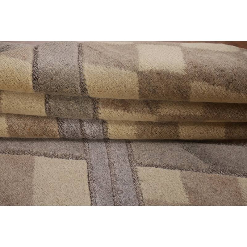 Trellis Gabbeh Oriental Area Rug Handmade Wool Carpet - 9'0" x 11'9"