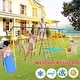 preview thumbnail 14 of 12, Roomfitters 7-in-1 Metal Swing Set, 500 lbs Capacity, Slide, 2 Swings, Climbing Net, Gym Ring & Basket, Multicolor