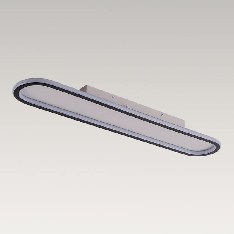 Contemporary Linear Oval LED Semi Flush Mount - 39in 3000K