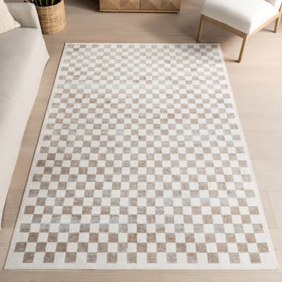 Nuloom Lulie Checkered Machine Washable Area Rug