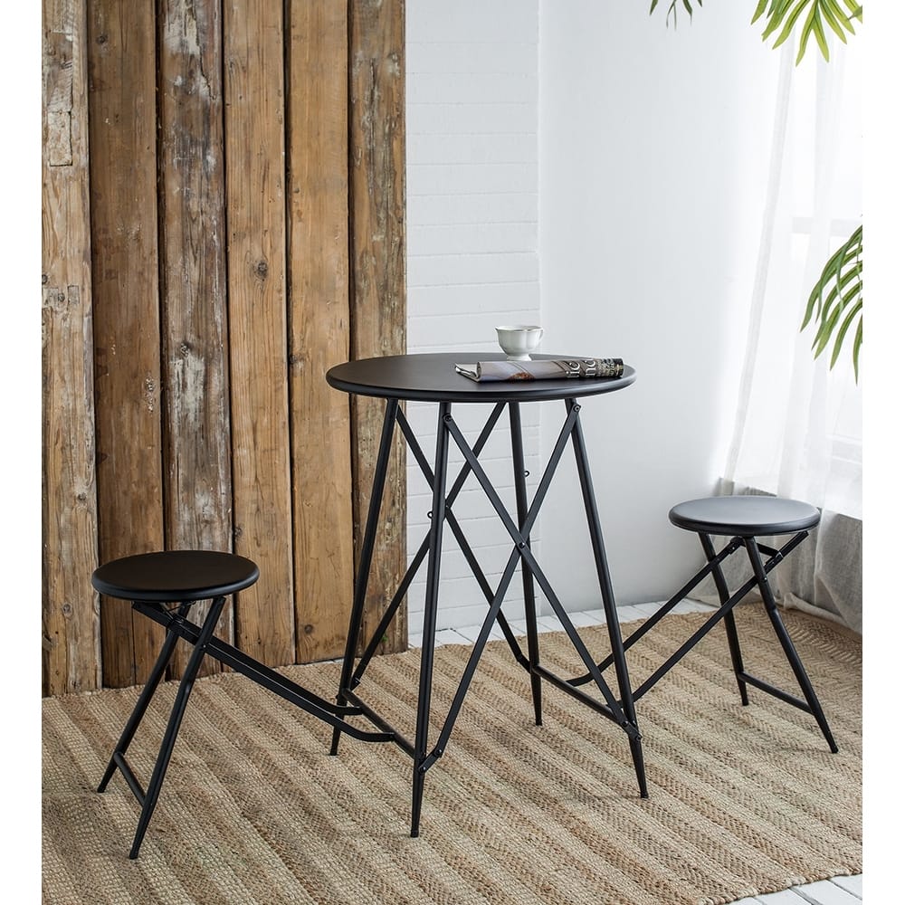 GDFStudio - Mason Multi-Use Foldable Side Table and Seating Set with Sleek Industrial Style