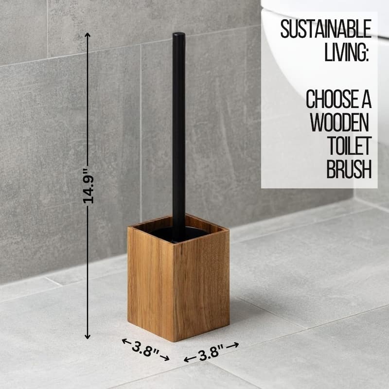 Acacia Wood Bathroom Accessory Set Collection