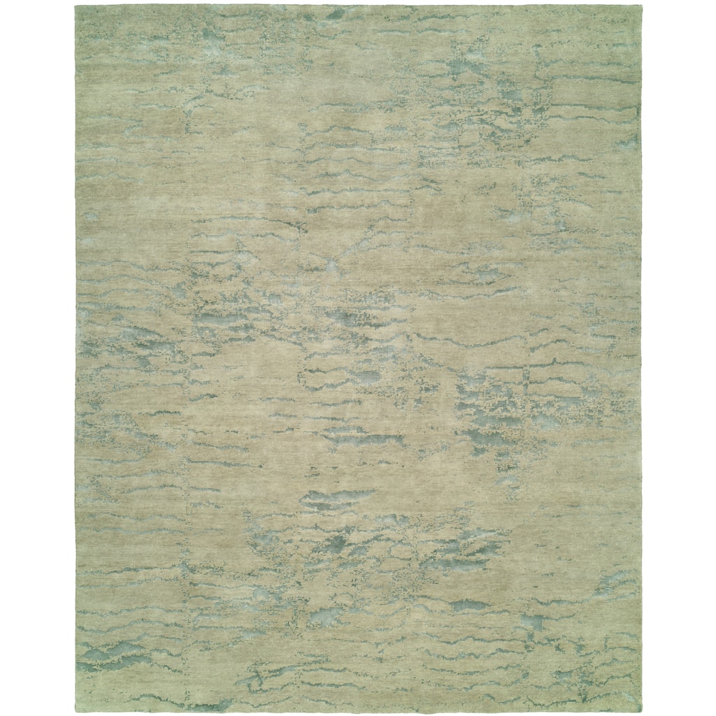Modern Multi-Colored Hand-Knotted Wool & Viscose Area Rug