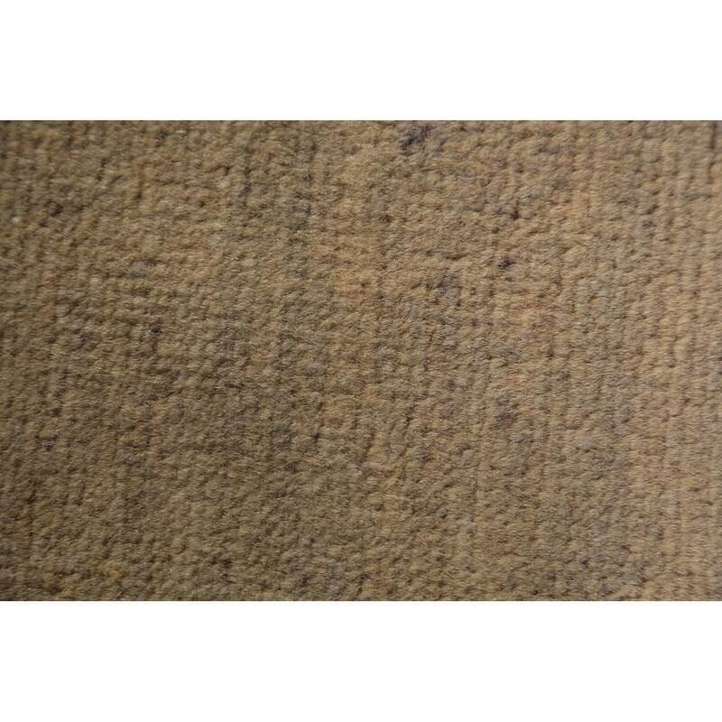 Gabbeh Modern Rug Hand-Knotted Beige Solid Wool Carpet - 4'0" x 5'11"